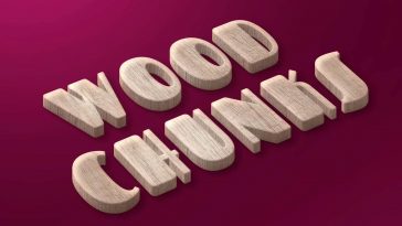 Wood Chunks Text Style Freebie