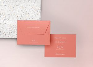 Free Wedding Card PSD Mockup
