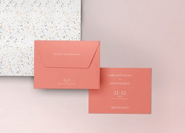 Free Wedding Card PSD Mockup