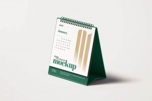 1 Free Square Desk Calendar Mockup PSD