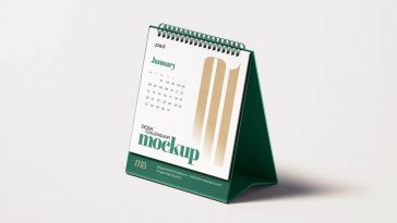 1 Free Square Desk Calendar Mockup PSD
