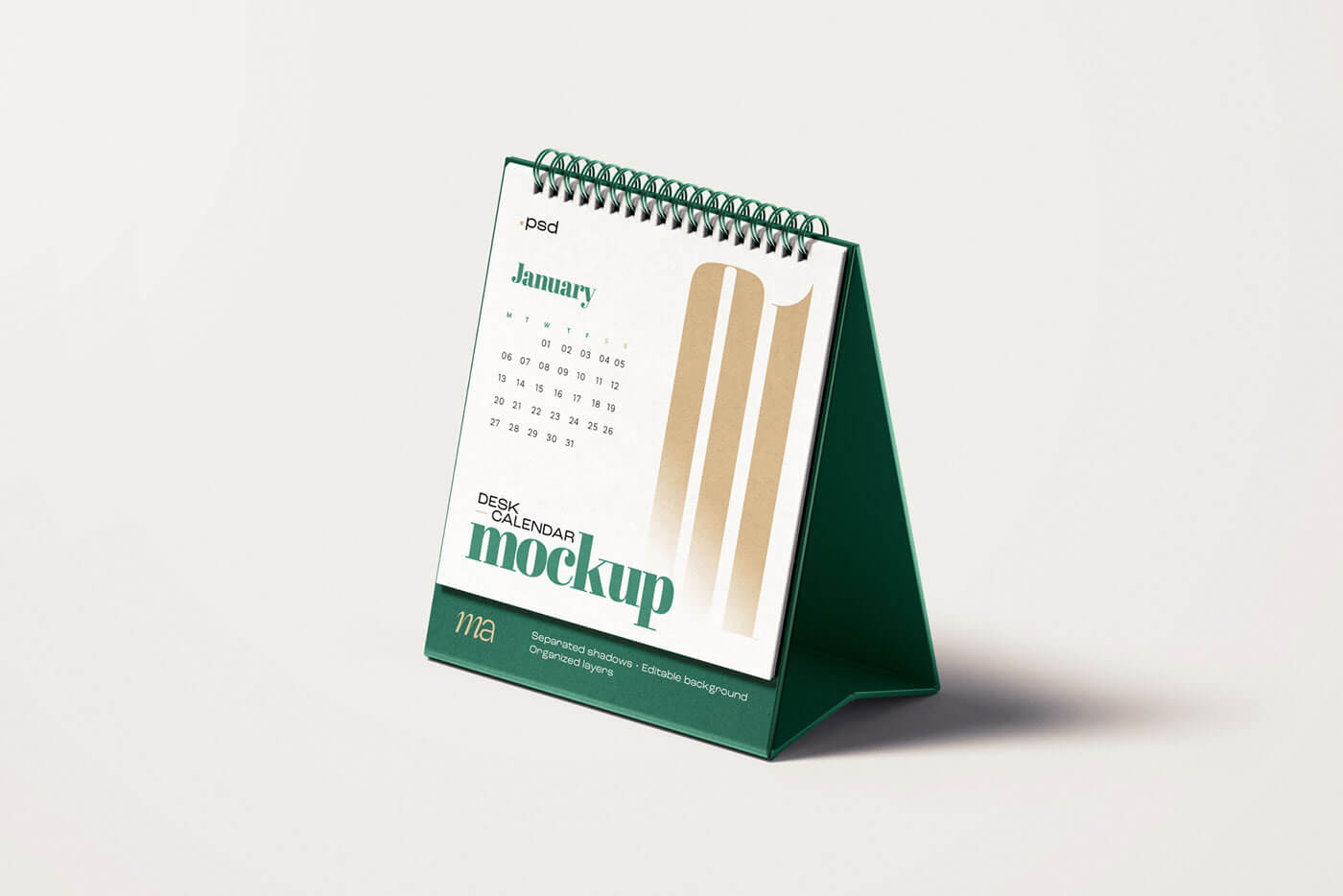 1 Free Square Desk Calendar Mockup PSD PsFiles