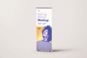 1 Free Standee Rollup Banner Mockup PSD