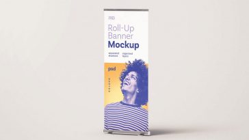1 Free Standee Rollup Banner Mockup PSD