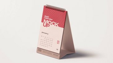 1 Free Vertical Desk Calendar Mockup