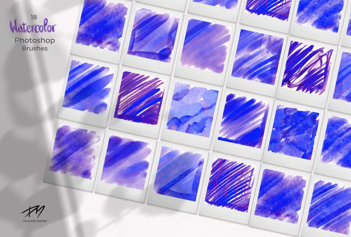 18 Free Watercolor Brushes by Martina Palazzese PsFiles