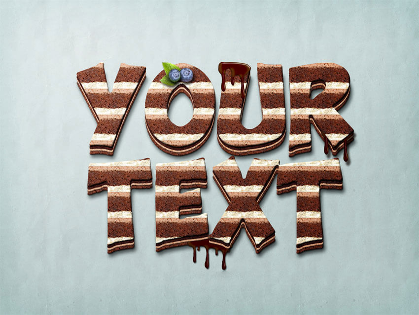 Chocolate Cake Photoshop Text Mockup