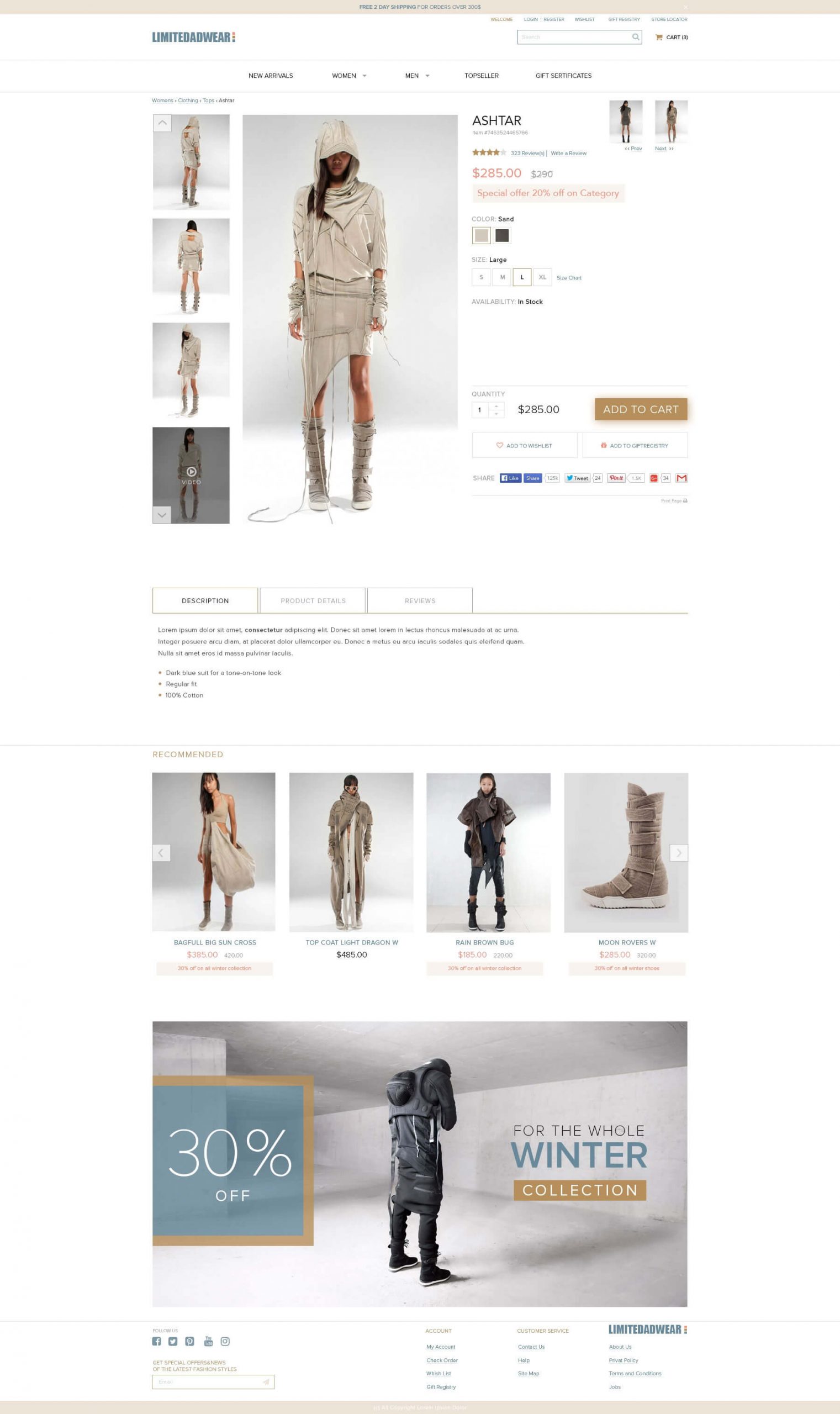 E-Commerce Website Product Page Free PSD Template