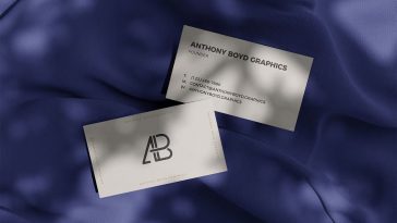 Free Business Card On Fabric Mockup PSD