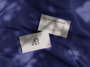 Free Business Card On Fabric Mockup PSD