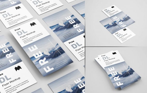 Free DL Flyer Mockup PSD Set (6 Renders) - PsFiles