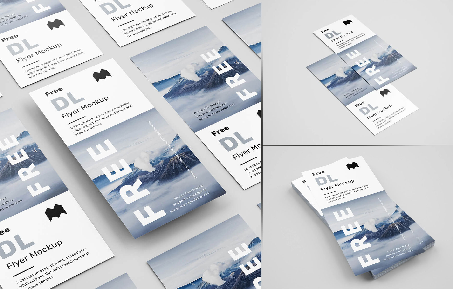 Free DL Flyer Mockup PSD Set (6 Renders) - PsFiles