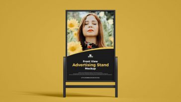 Free Front View Advertising Stand Mockup