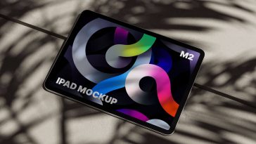 Free M2 iPad Pro Mockup PSD on Concrete