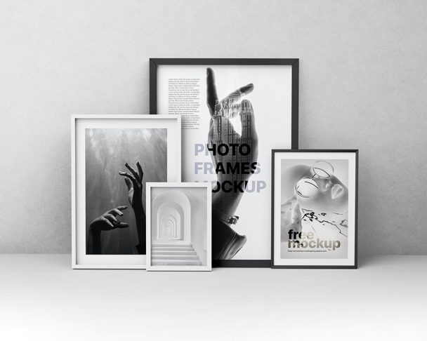 Free 4 different size Photo Frames PSD Mockup - PsFiles