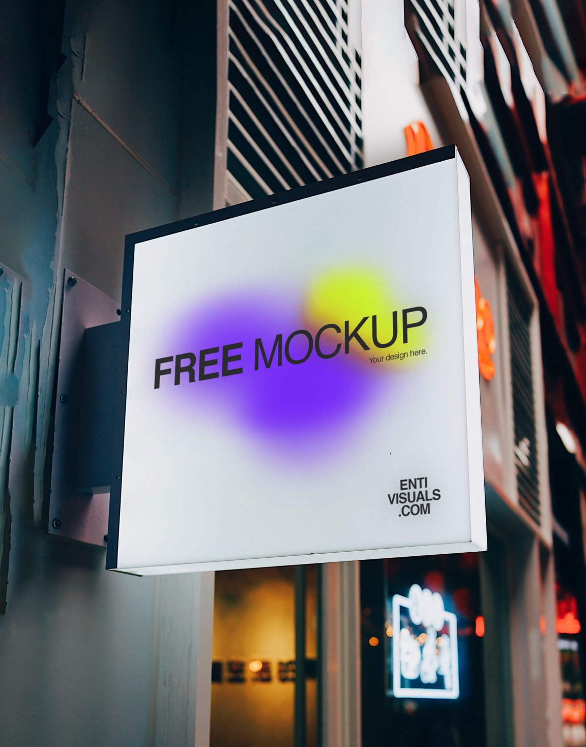 Wall Mounted White Acrylic Logo Signage Board Mockup Free PSD