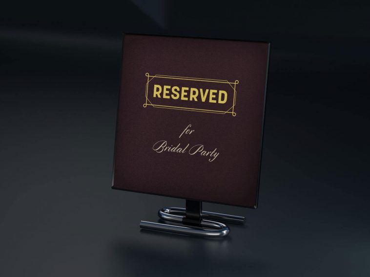 Free Reserved Table Stand Mockup PSD