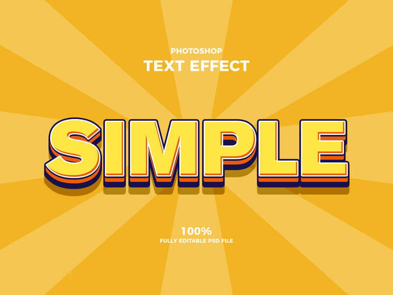 Free Simple 3D Photoshop Text Effect