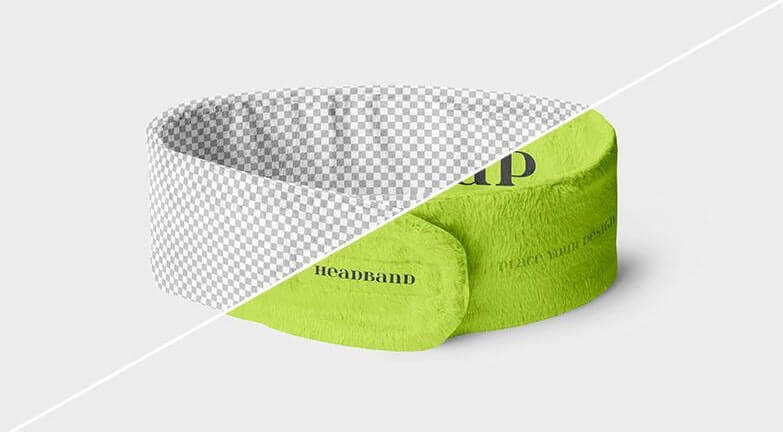 Free Spa Head Wrap / Cosmetic Velcro Headband Mockup PSD