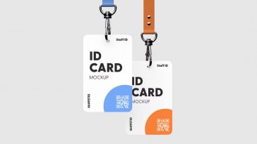Free Vertical Rounded Corner ID Card Mockup PSD