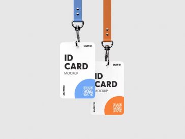 Free Vertical Rounded Corner ID Card Mockup PSD