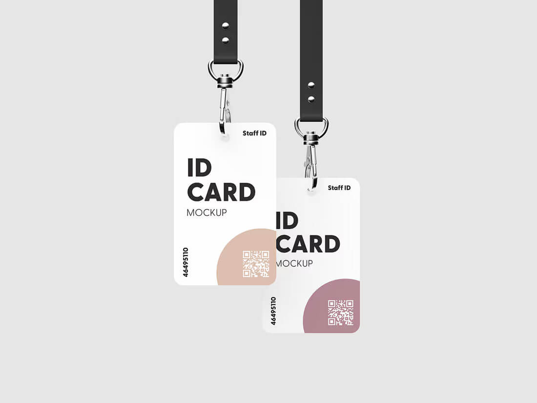Free Vertical Rounded Corner ID Card Mockup PSD