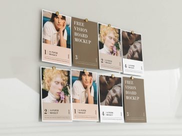 Free Vision Board Template Mockup PSD Set