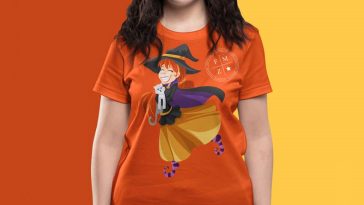 Front View of Smiling Girl Wearing T-shirt Mockup