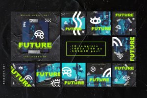 Future Social Media Post & Instagram Story Design Template - Free Download PSD File