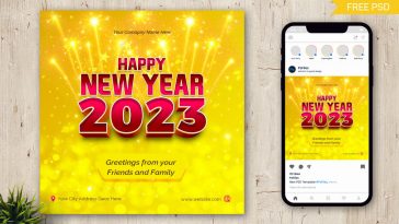 Happy New Year 2023 PSD Design Free Download