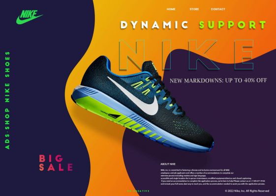 Nike Landing Page Concept PSD Template Free - PsFiles