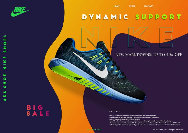 Nike Landing Page Concept PSD Template Free
