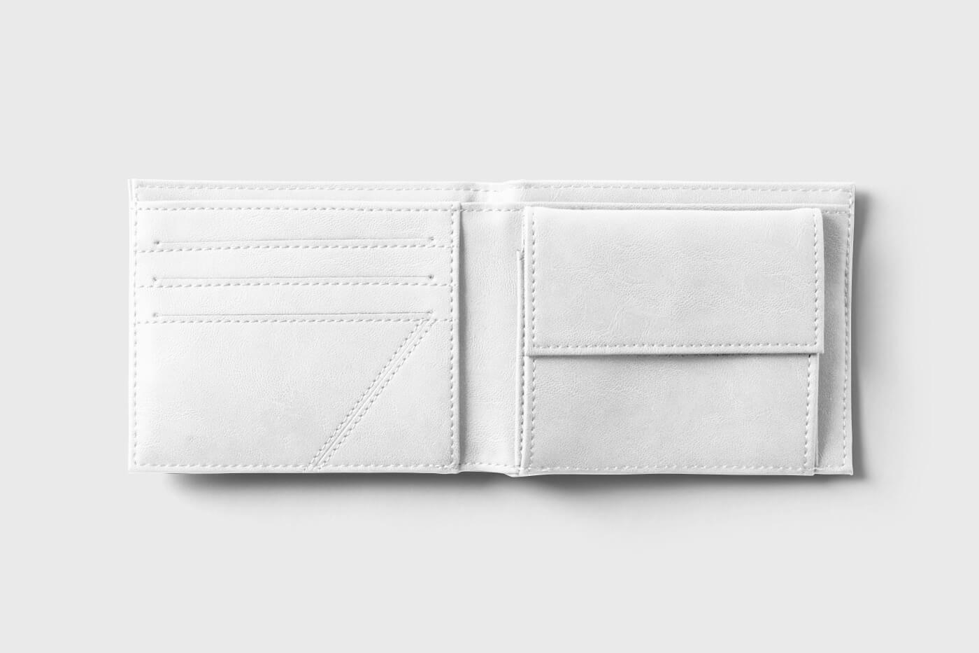Top View of an Open Leather Wallet Mockup 