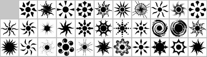 Free Sun Logo Symbol Photoshop Custom Shapes