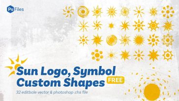 Free Sun Logo, Symbol Photoshop Custom Shapes