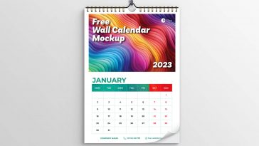 PsFiles 2023 Wall Calendar Mockup PSD Free