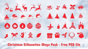 Christmas Themed Silhouettes Mega Pack Free PSD file