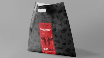 Standing Plastic Shopping Bag Mockup for Baby Stores