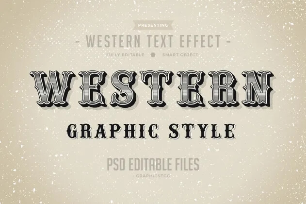 Striped Western Style Text Effect