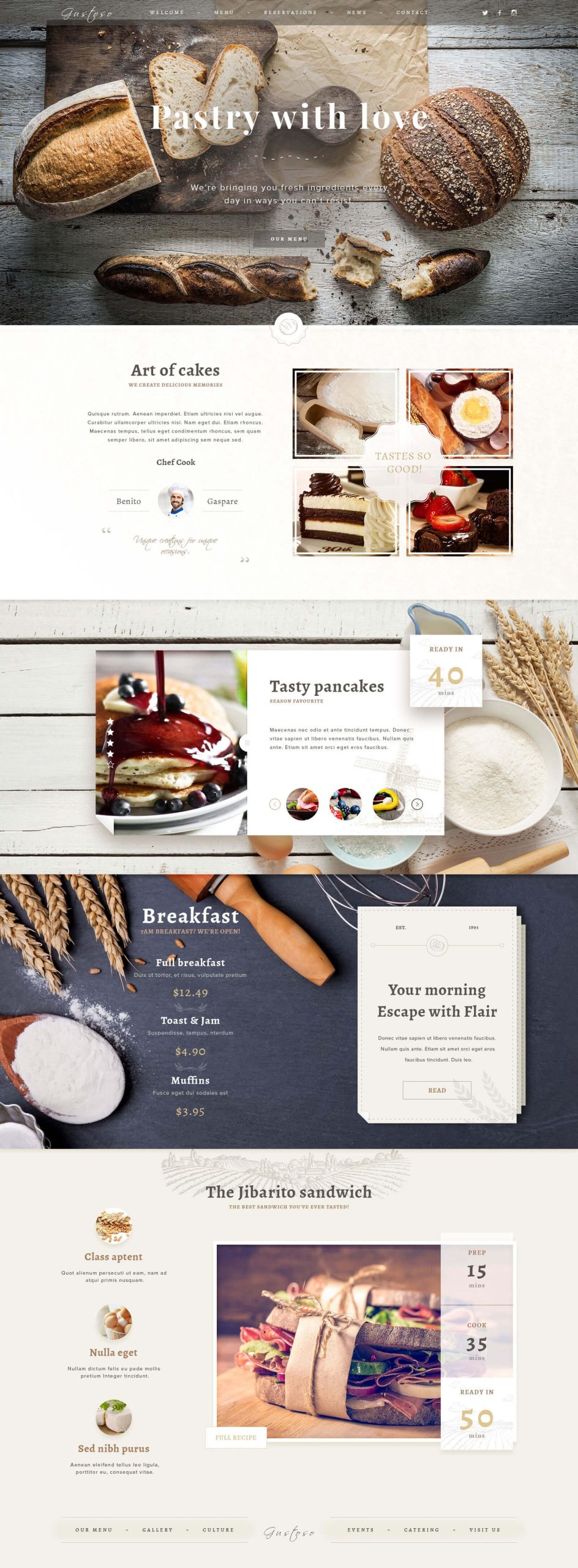 The Bakery Website - Free PSD Template