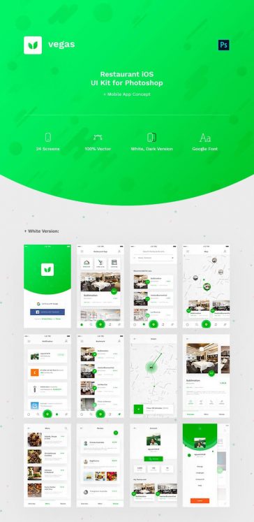 Vegas Restaurant iOS UI Kit
