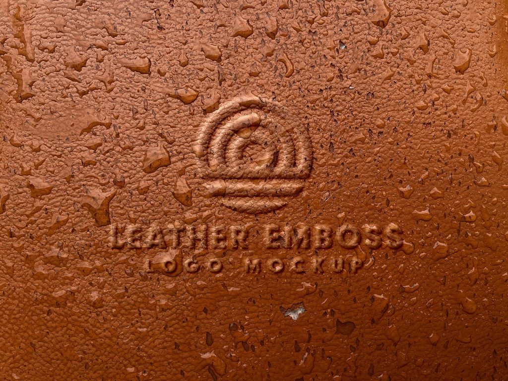 Embossed Leather Logo Mockup Free PSD - PsFiles