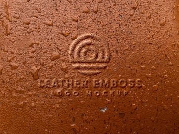 Embossed Leather Logo Mockup