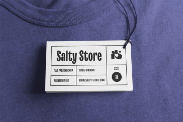 Mockup Featuring Clothing Label Tag on a Round Neck Clothe
