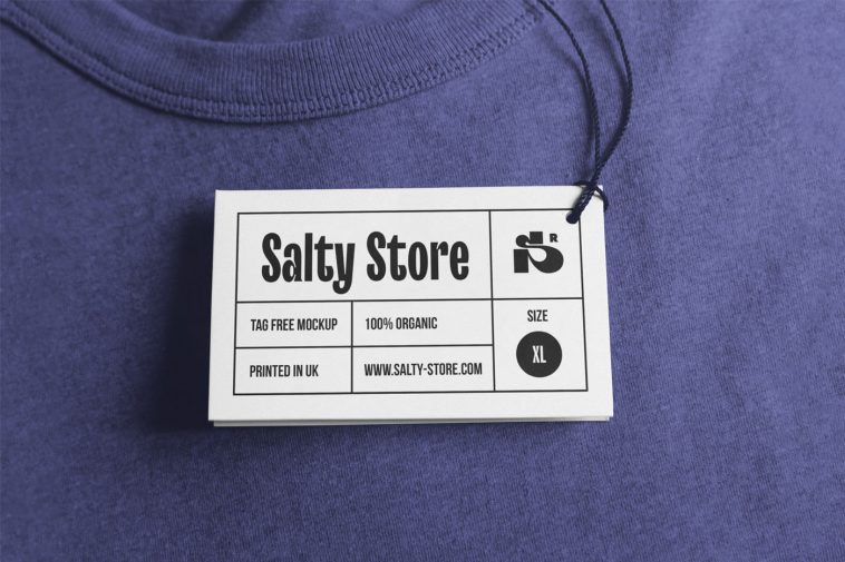 Mockup Featuring Clothing Label Tag on a Round Neck Clothe
