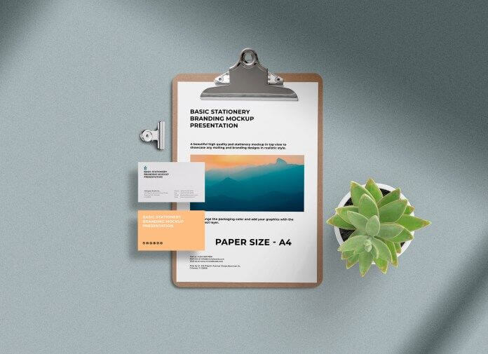 Stationery / Branding Mockup in Top View