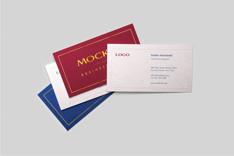 1 Free Gold Foiled Business Card Mockup