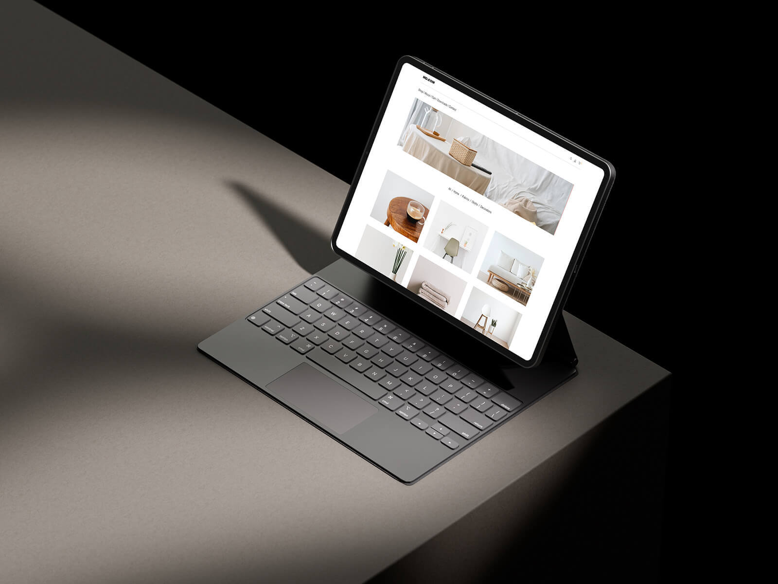 Free M2 iPad Pro Mockup PSD on Concrete
