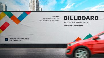 Glued Wall Poster Advertising Street Billboard Mockup
