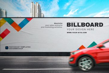 Glued Wall Poster Advertising Street Billboard Mockup